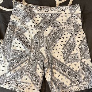 MARIKA Bandana themed workout shorts, worn once, like new size large, fits med.